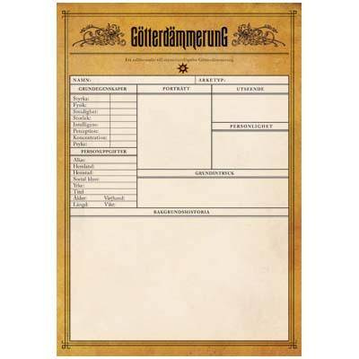 Götterdämmerung: Rollformulär