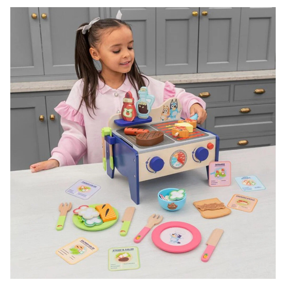 Bluey BBQ & Salad Set i trä