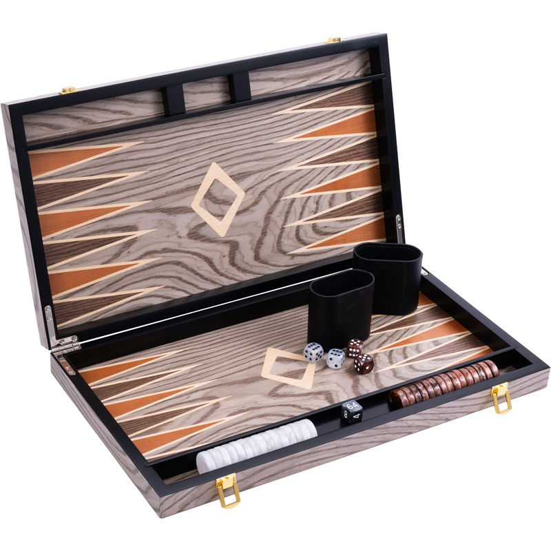 Longfield Backgammon Large Grey Ebony