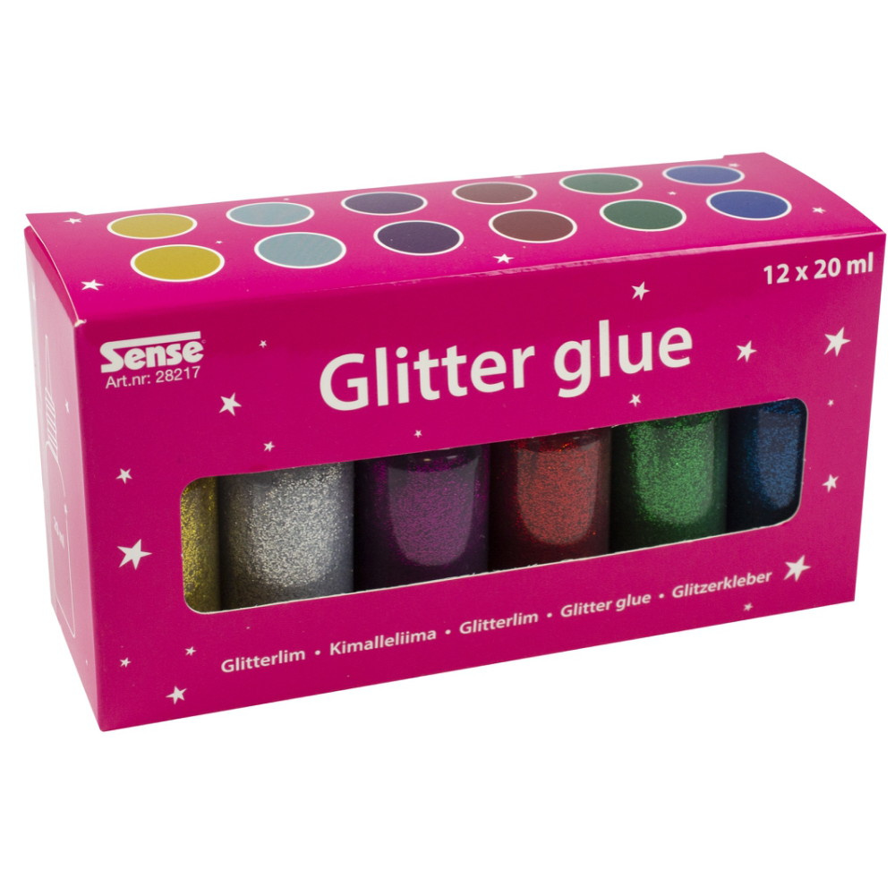 Sense - Glitterlim Flaskor 12-Pack