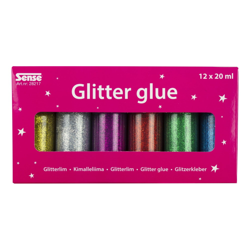 Sense - Glitterlim Flaskor 12-Pack