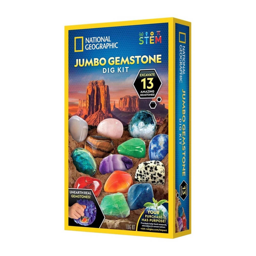 National Geographic Grävkit Jumbo 13 ädelstenar
