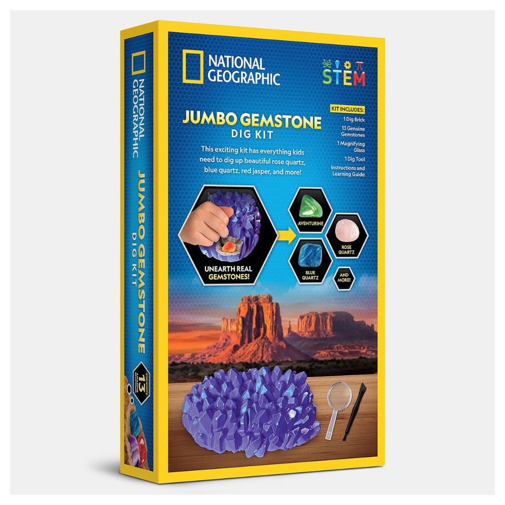 National Geographic Grävkit Jumbo 13 ädelstenar