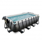 EXIT Black Leather Pool 400cm med sandfilterpump och tak EXIT Black Leather Pool 400cm med sandfilterpump och tak