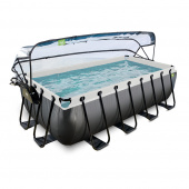 EXIT Black Leather Pool 400cm med sandfilterpump och tak EXIT Black Leather Pool 400cm med sandfilterpump och tak