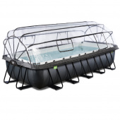 EXIT Black Leather Pool 540cm med sandfilterpump och tak EXIT Black Leather Pool 540cm med sandfilterpump och tak