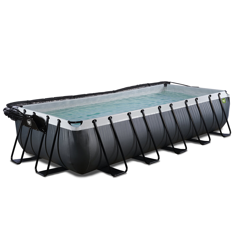 EXIT Black Leather Pool 540cm med sandfilterpump och tak