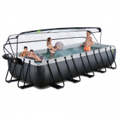 EXIT Black Leather Pool 540cm med sandfilterpump och tak EXIT Black Leather Pool 540cm med sandfilterpump och tak