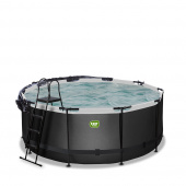 EXIT Black Leather pool ø360cm med sandfilterpump och tak EXIT Black Leather pool ø360cm med sandfilterpump och tak