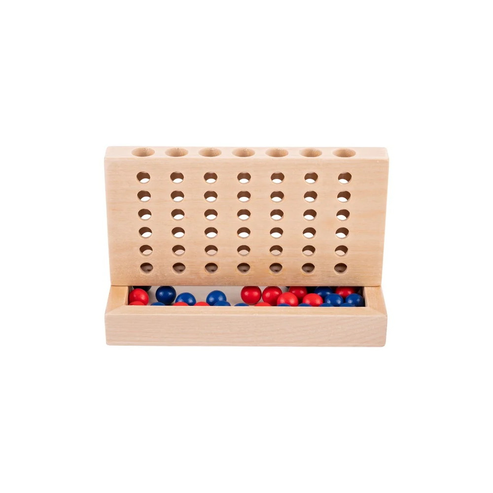 Wooden Connect 4 Resespel