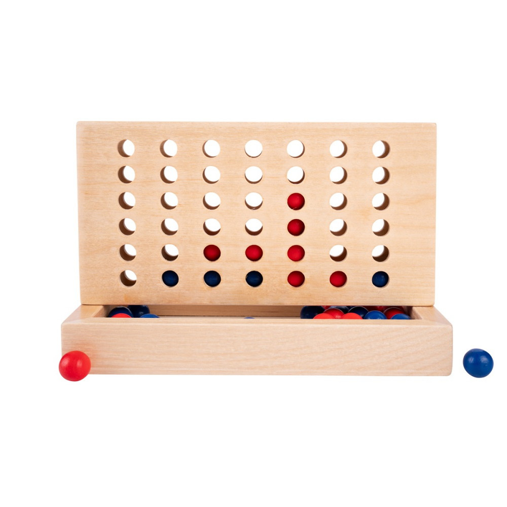 Wooden Connect 4 Resespel