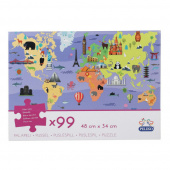Peliko Pussel - Världskarta 99 Bitar