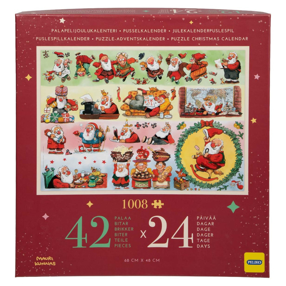 Mauri Kunnas Pusselkalender Jultomtar