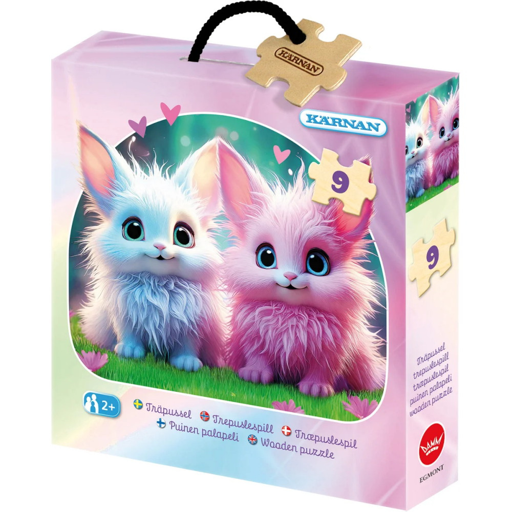 Kärnan Askpussel i trä - Fantasidjur 9 Bitar