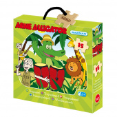 Kärnan Askpussel i trä - Arne Alligator 15 Bitar Kärnan Askpussel i trä - Arne Alligator 15 Bitar