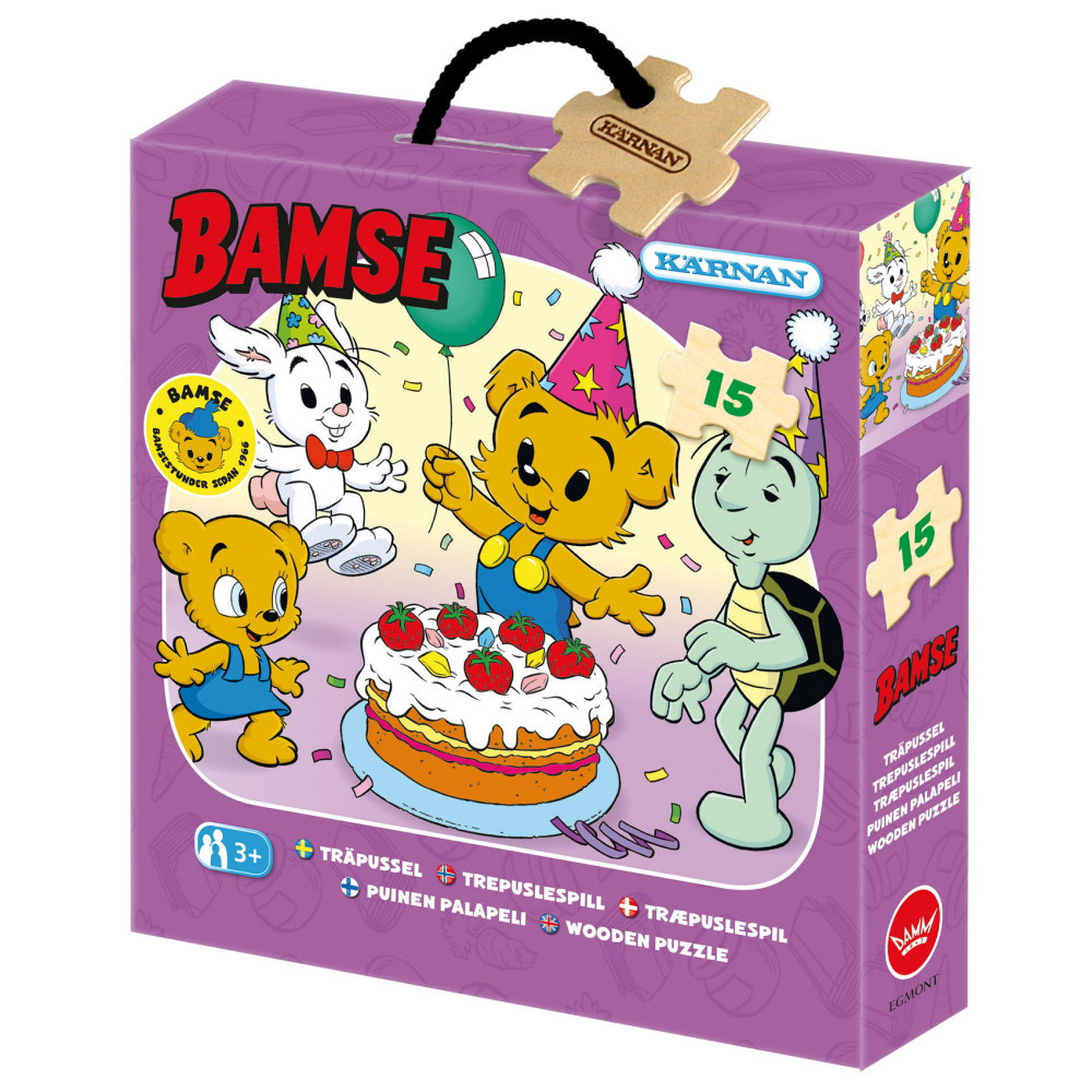 Kärnan Träpussel - Bamse Kalas 15 Bitar
