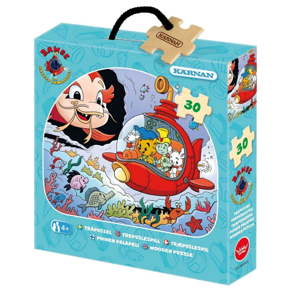 Kärnan Askpussel i trä - Bamse Och Havets Hemlighet 30 bitar