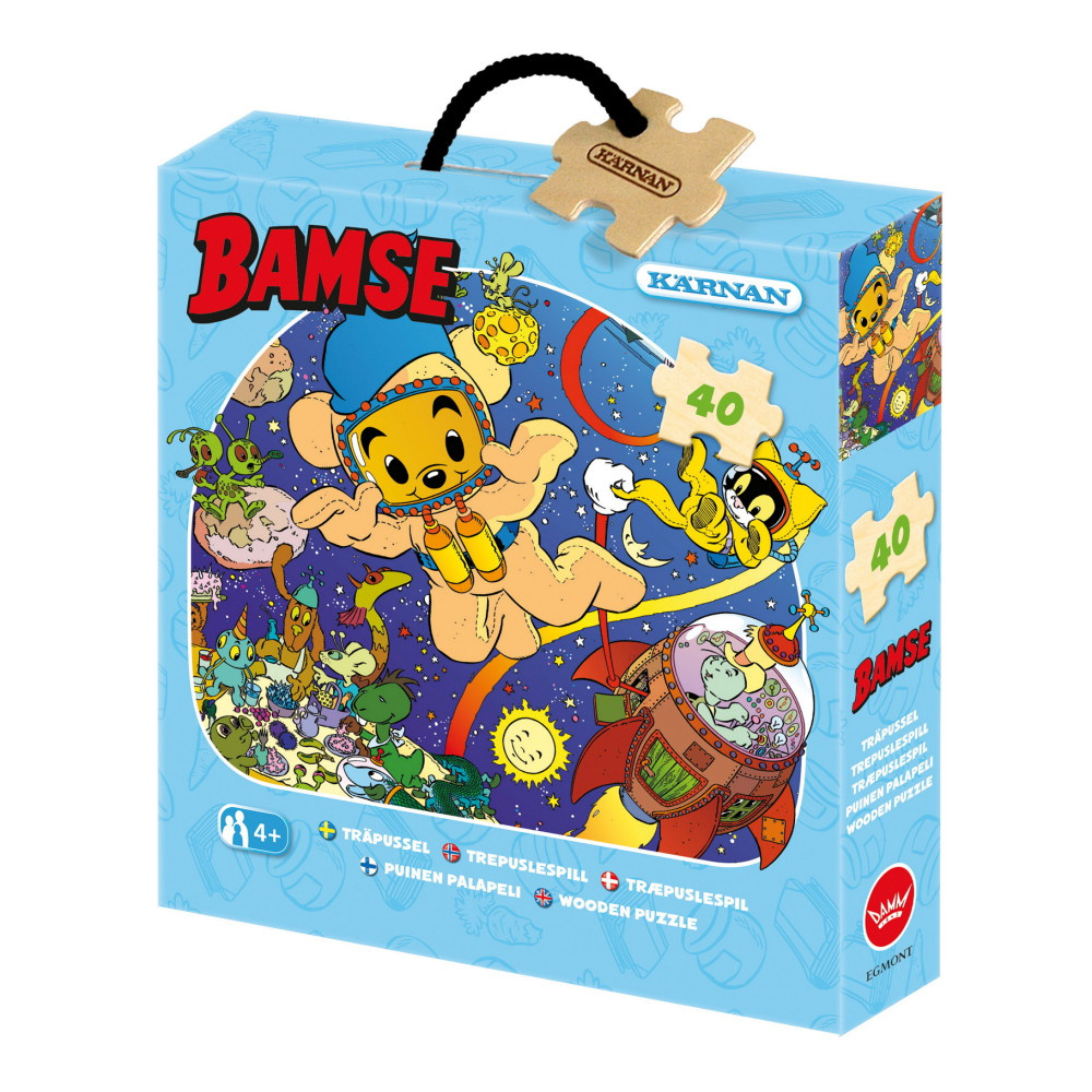 Kärnan Askpussel i trä - Bamse i rymden 40 bitar