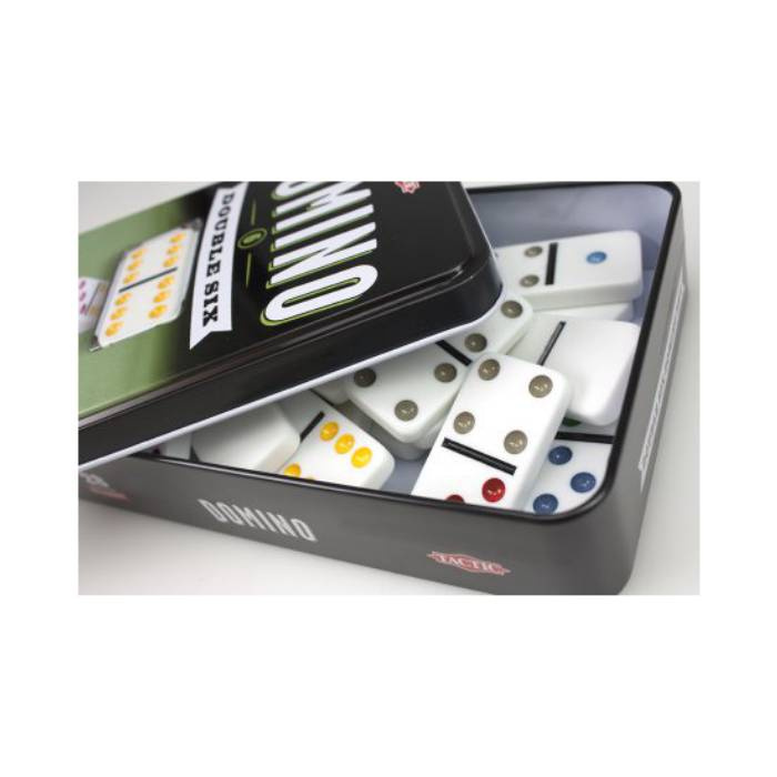 Domino Double 6 i plåtlåda