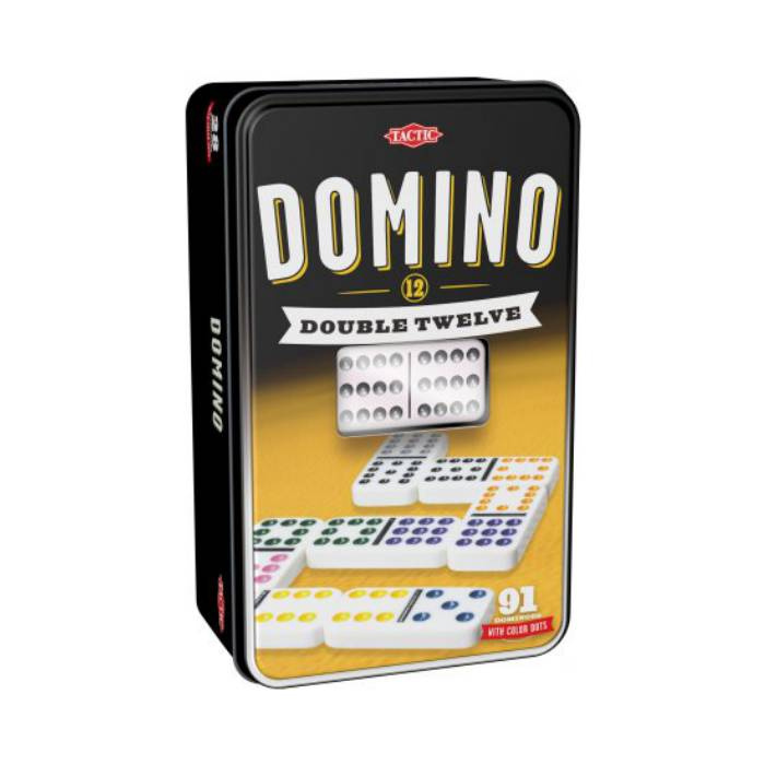Domino Double 12 i plåtlåda