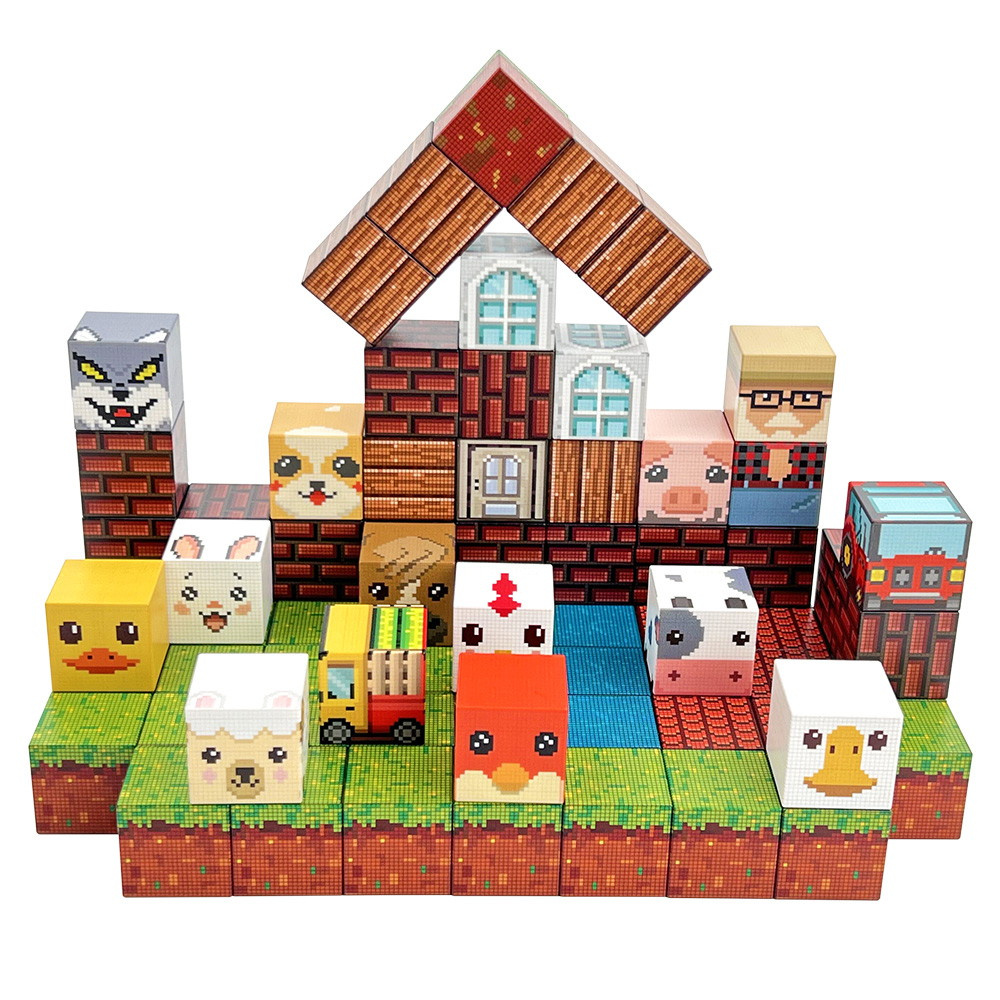 Magnetiska byggklossar - Bondgård 86 Klossar