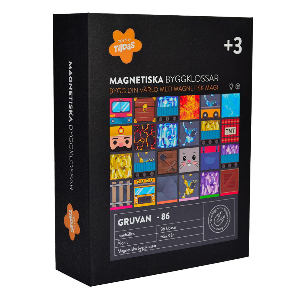 Magnetiska byggklossar - Gruvan 86 Klossar