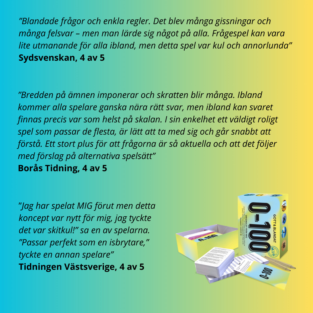 MIG 0-100 Gott & Blandat