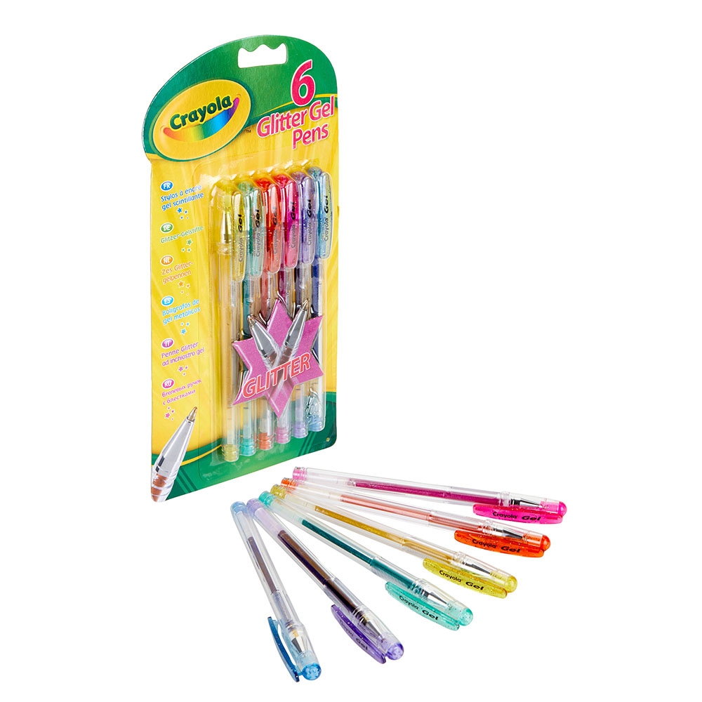 Crayola Glitter Gel Pennor 6 st