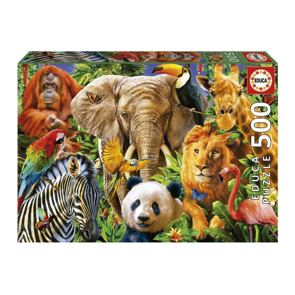 Educa Pussel: Wild Animal Collage 500 Bitar