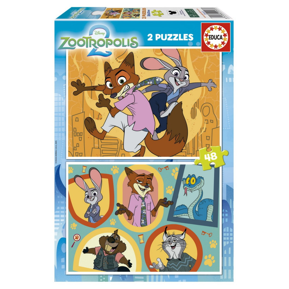 Educa Pussel: Disney Zootropolis 2 - 2 x 48 Bitar