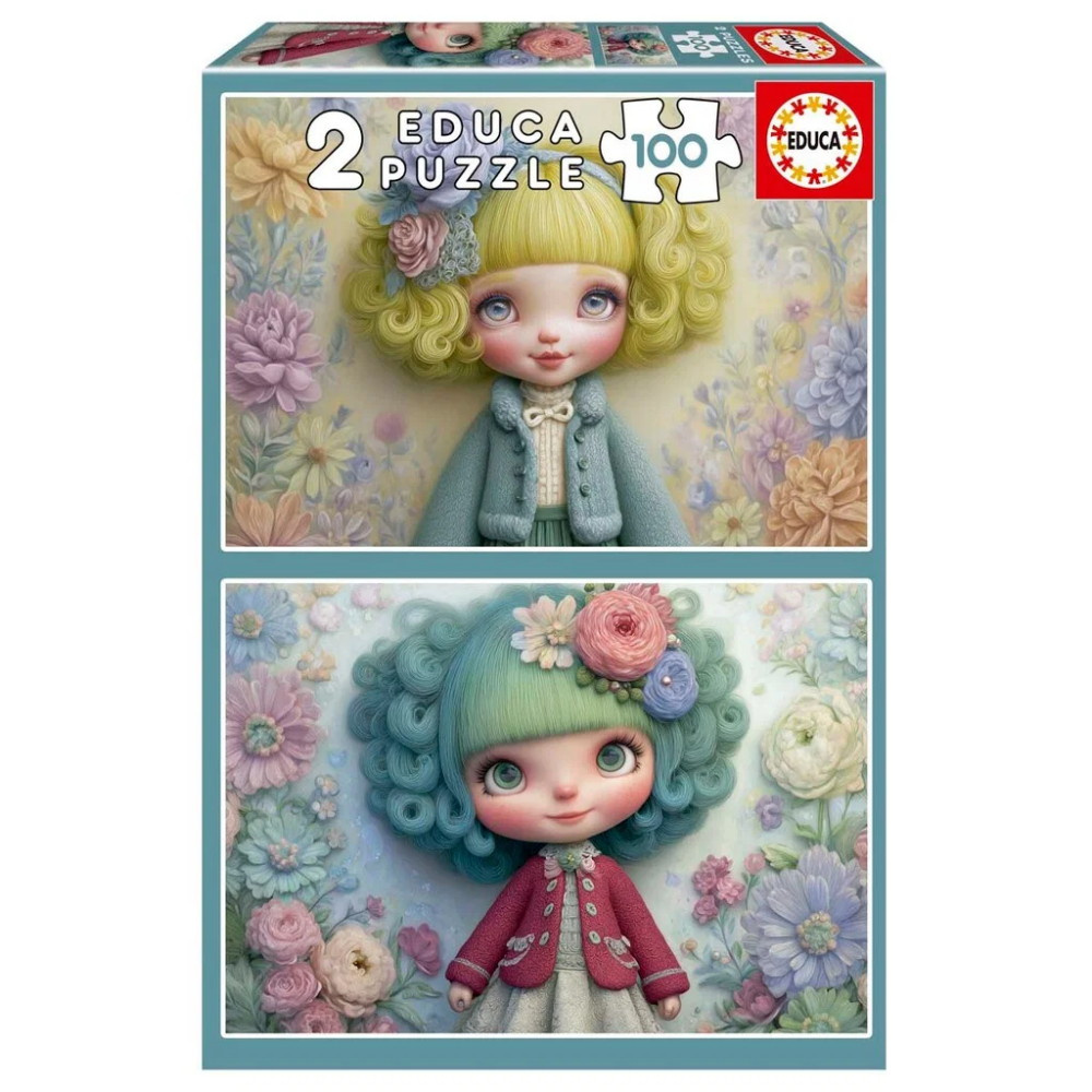 Educa Pussel: Flower girls 2 x 100 Bitar