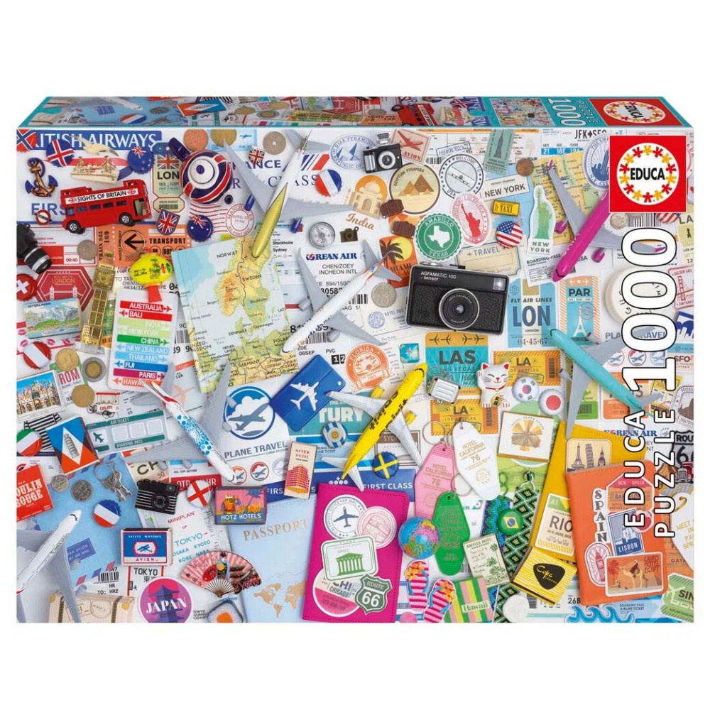 Educa Pussel: Travel collage 1000 Bitar