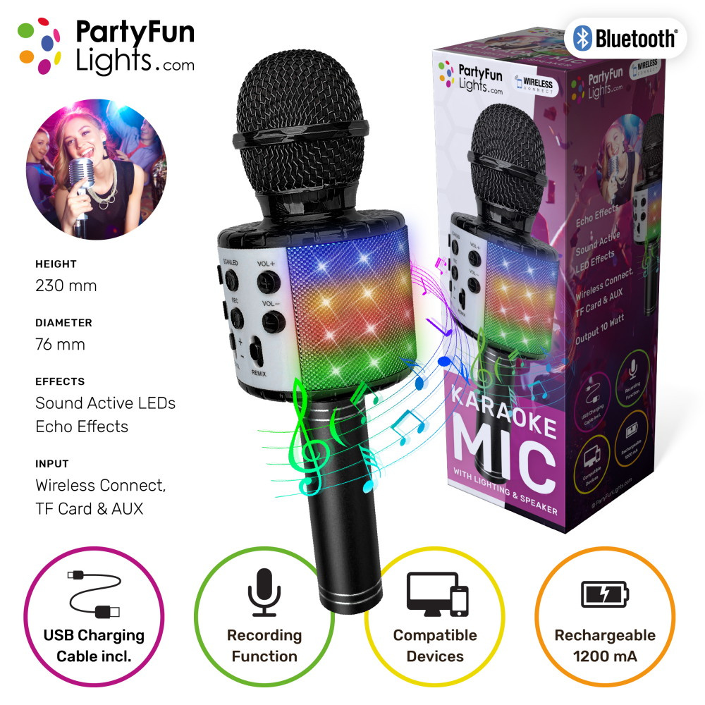 PFL Karaoke Microphone with Lighting & Speaker