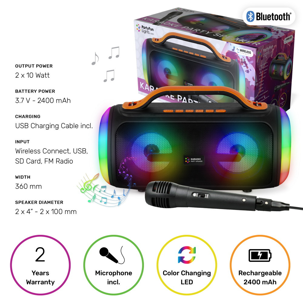 PFL Karaoke Party Speaker Svart & Orange