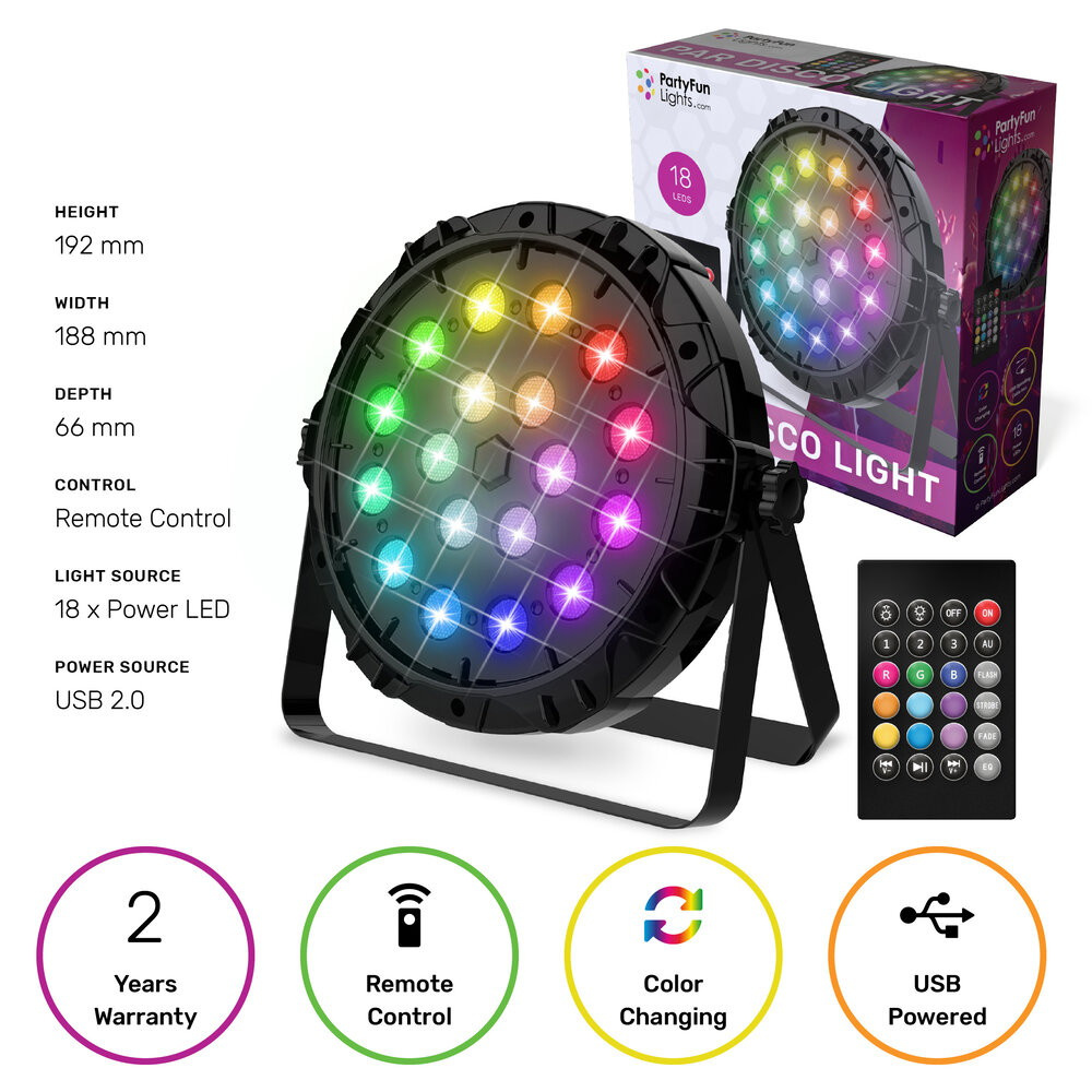 PFL 18 LED PAR Disco Light with Remote Control