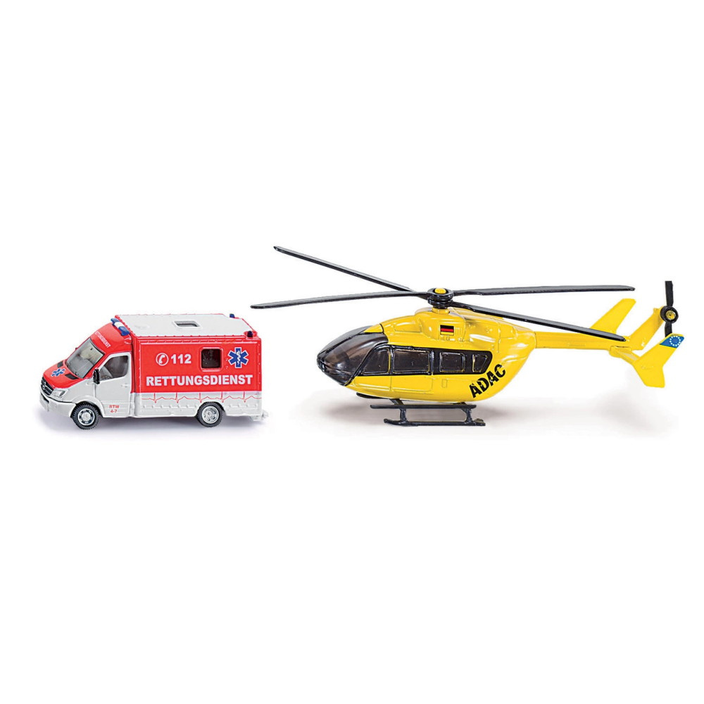 Siku Super 1:87 - Ambulans och helikopter