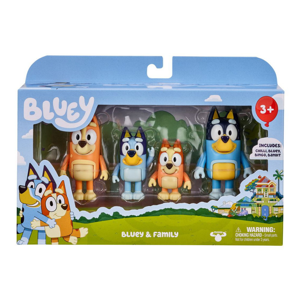 Bluey-familjen, 4 pack Figurer