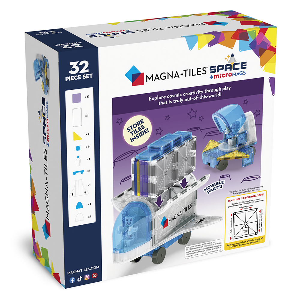 Magna-Tiles - Combo + MicroMags - Space - 32 Delar