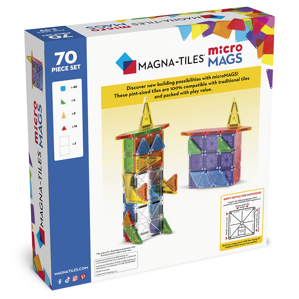 Magna-Tiles - MicroMags - 70 Delar