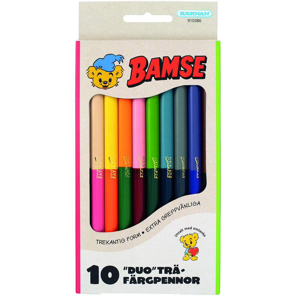 Bamse Duofärgpennor 10 st