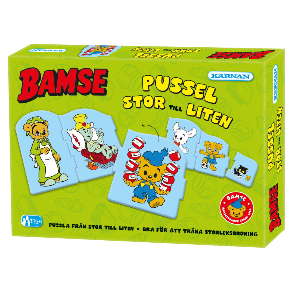 Kärnan Pussel: Bamse - Stor till liten 6 Bitar