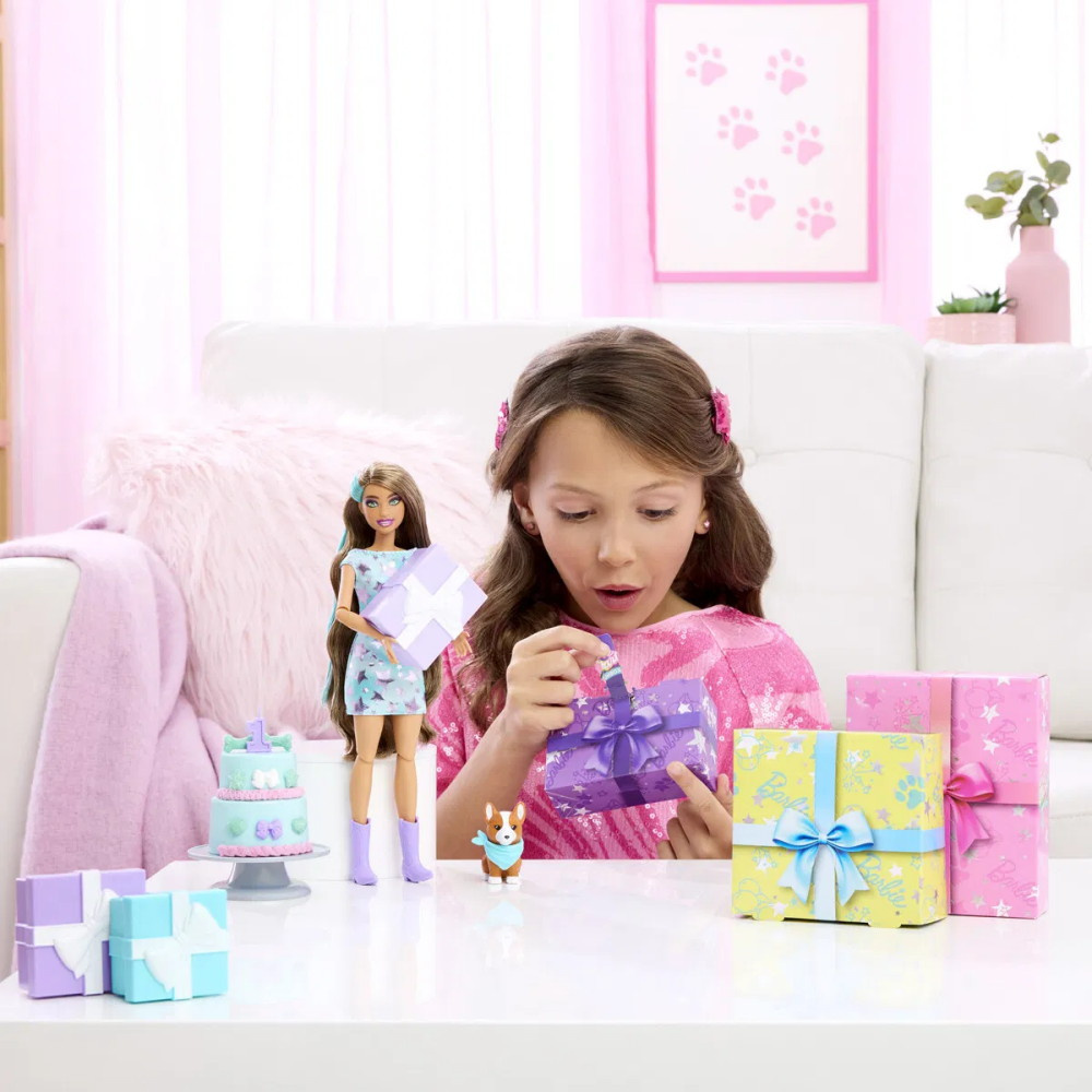 Barbie Party Unboxed - Brunett docka