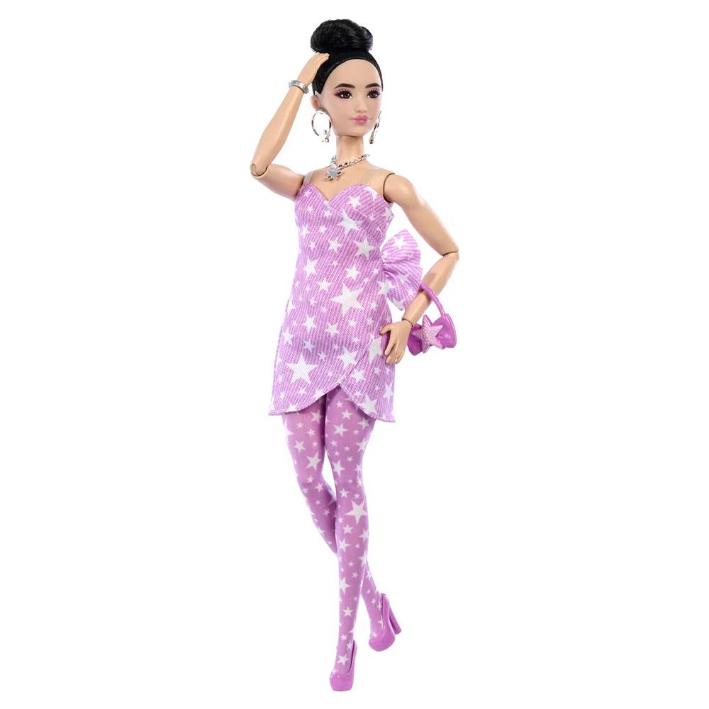 Barbie Deluxe Style Pink Denim Star Wrap Asian