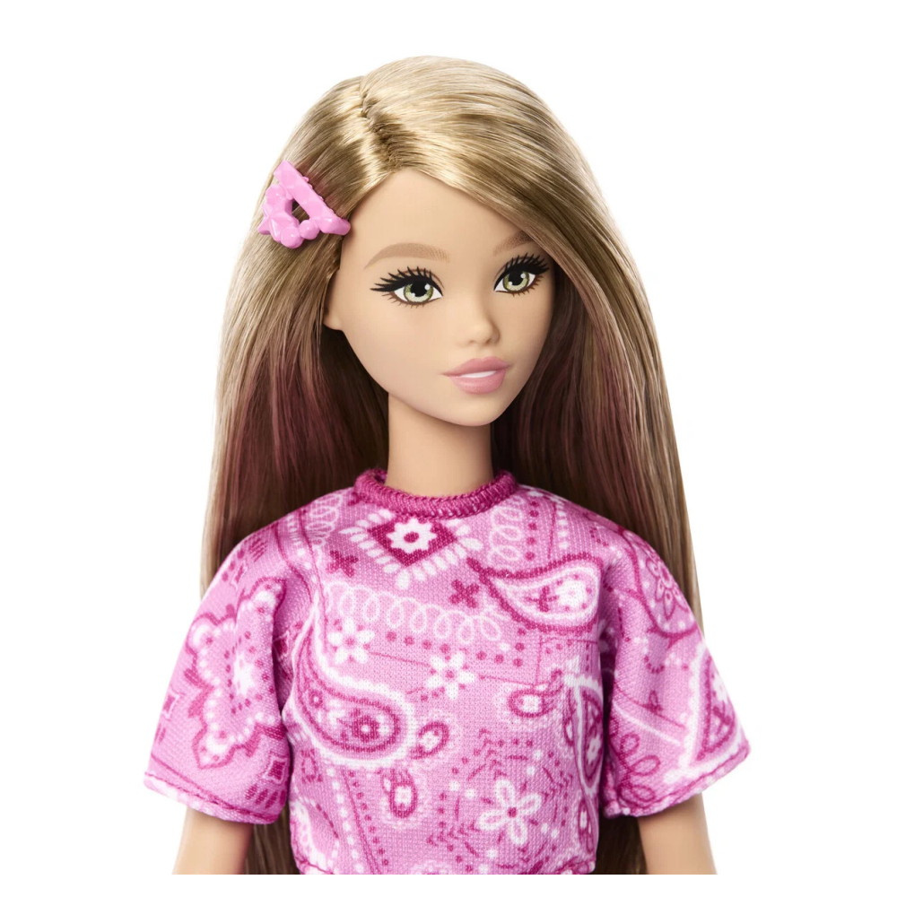 Barbie Fashionista Style - Rosa paisleykjol och topp #249