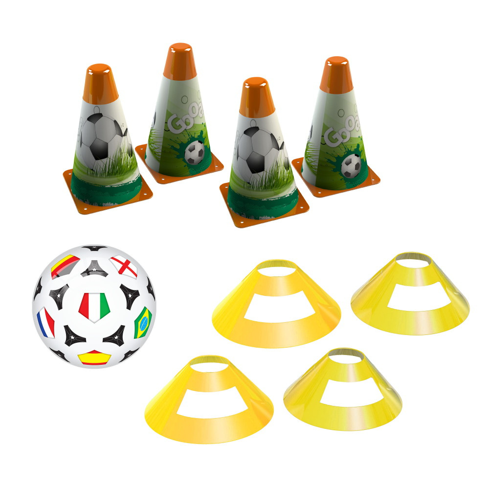 Fotbollset Med Koner & Markörer 