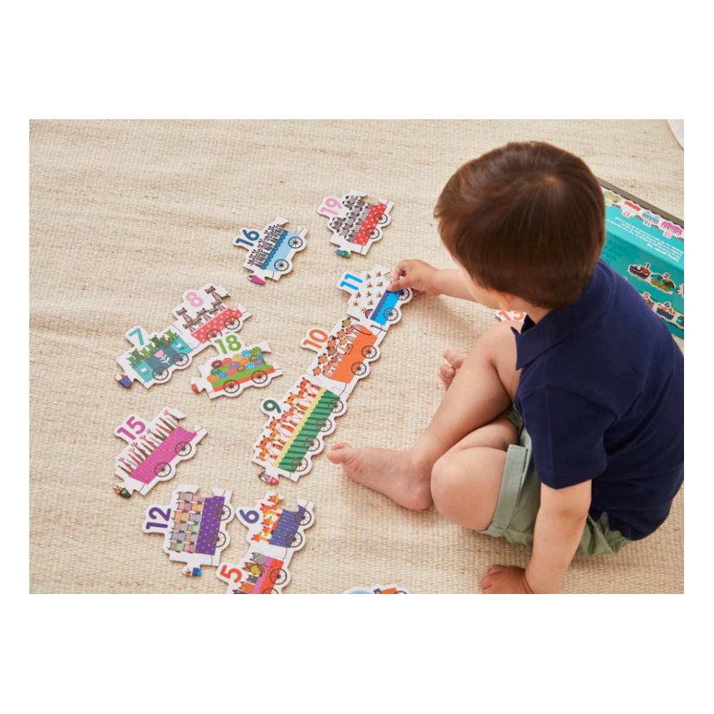 Pussel: Nummer Tåg Med Djur 20 Bitar