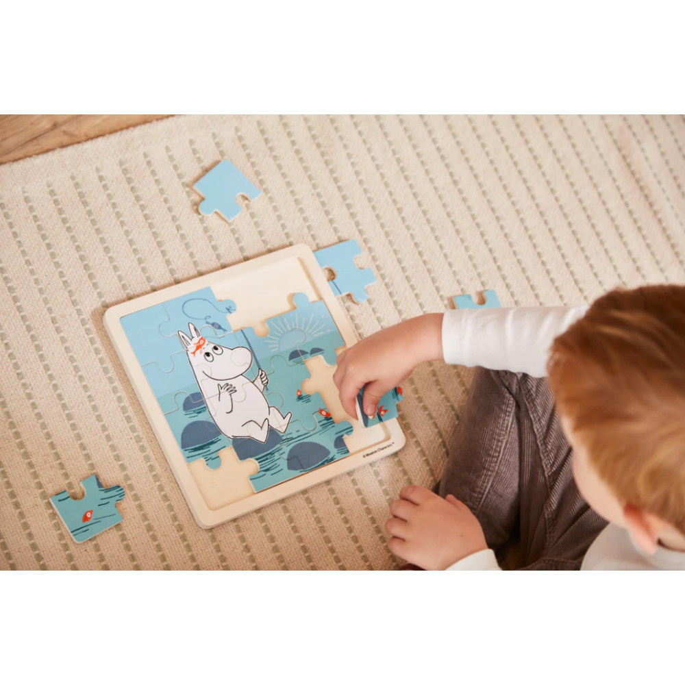 Trä pussel - Mumin Fiskar 16 Bitar