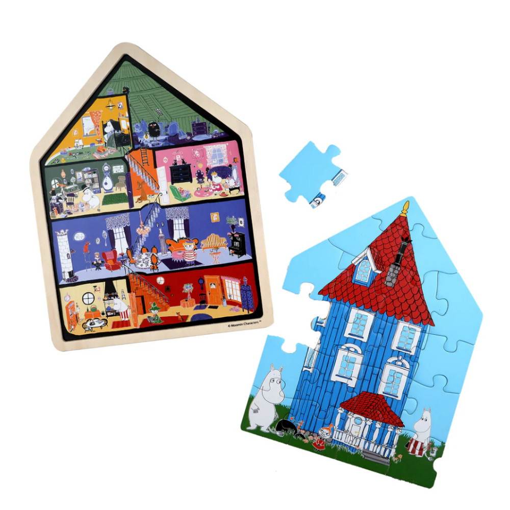 Trä pussel - Mumins hus 19 Bitar