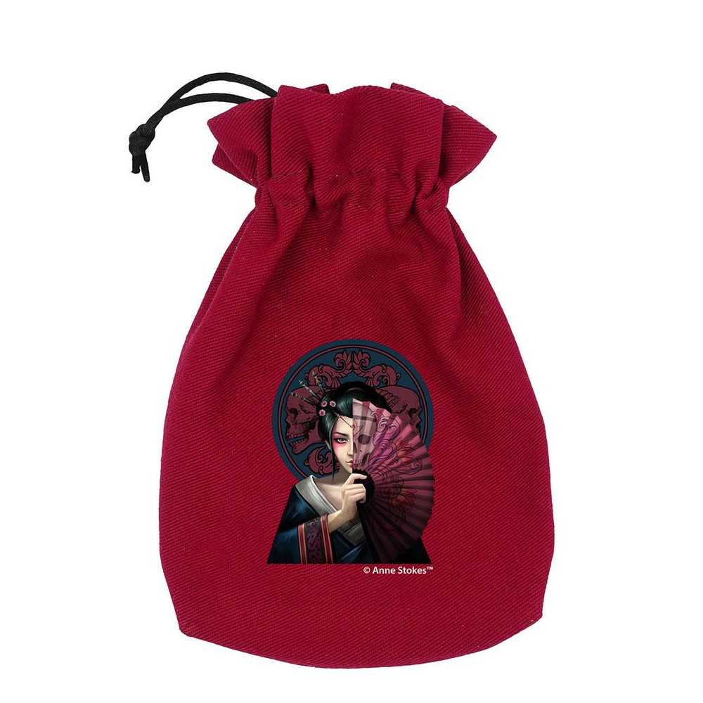 Anne Stokes Dice Pouch: Geisha Skull