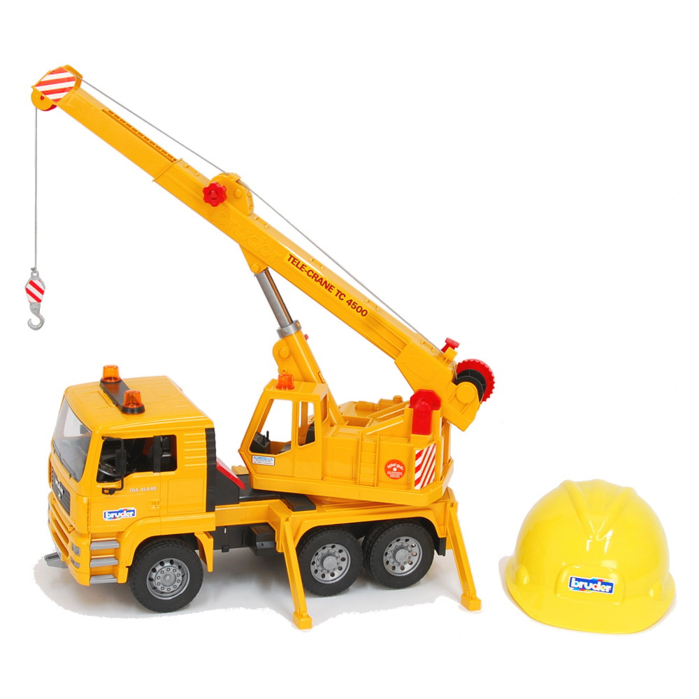 Bruder Man TGA kranbil med skyddshjälm